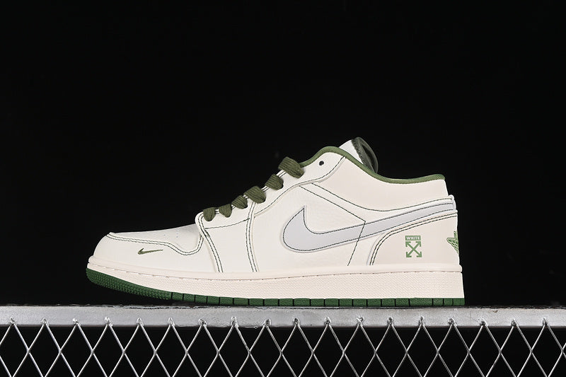 Nike Air Jordan 1 Low Off-White White Green Sneakers