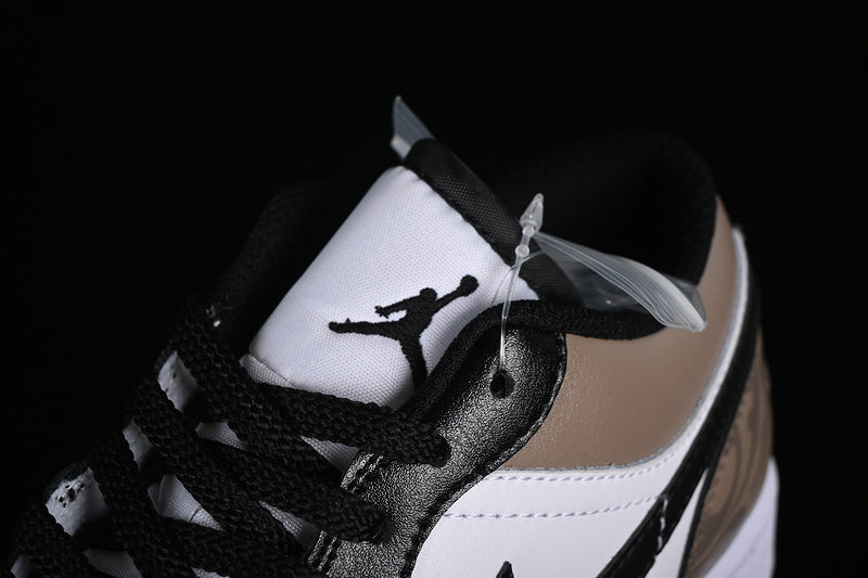 Nike Air Jordan 1 Low White Black Brown Sneakers