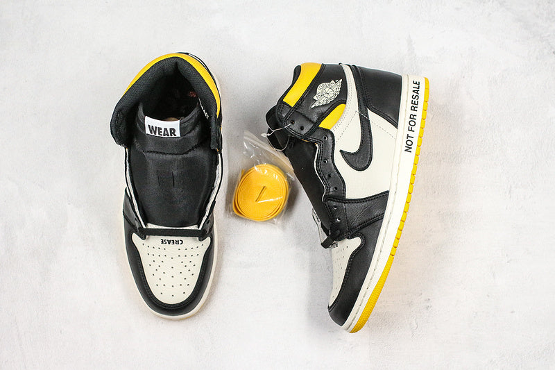 Nike Air Jordan 1 Retro NRG High Black White Yellow Sneakers