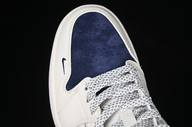 Nike Air Jordan 1 Low Navy Sole Grey White Navy Blue Sneakers