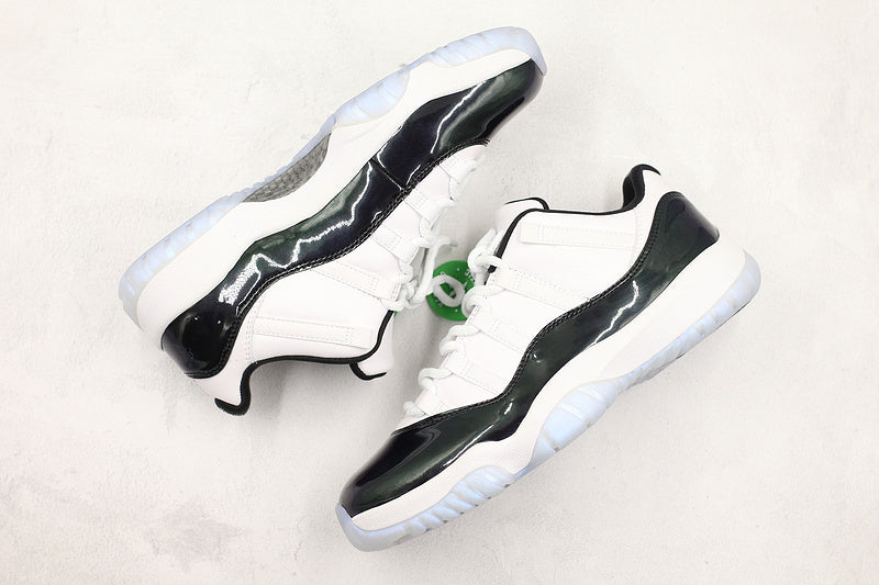 Nike Air Jordan 11 Retro Low Emerald Easter 2018 Black White Sneakers