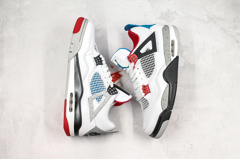 Nike Air Jordan 4 Retro SE Mid What The White/Red/Blue Mandarin Duck Style Sneakers