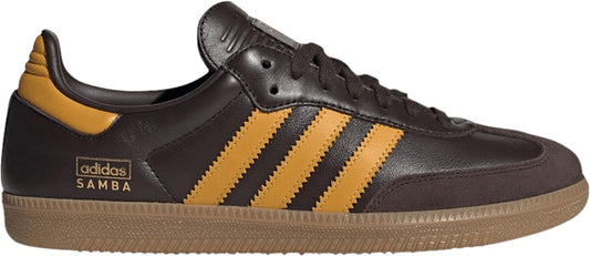 Adidas Samba1 OG Dark Brown Yellow IG6174 Lifestyle Shoes