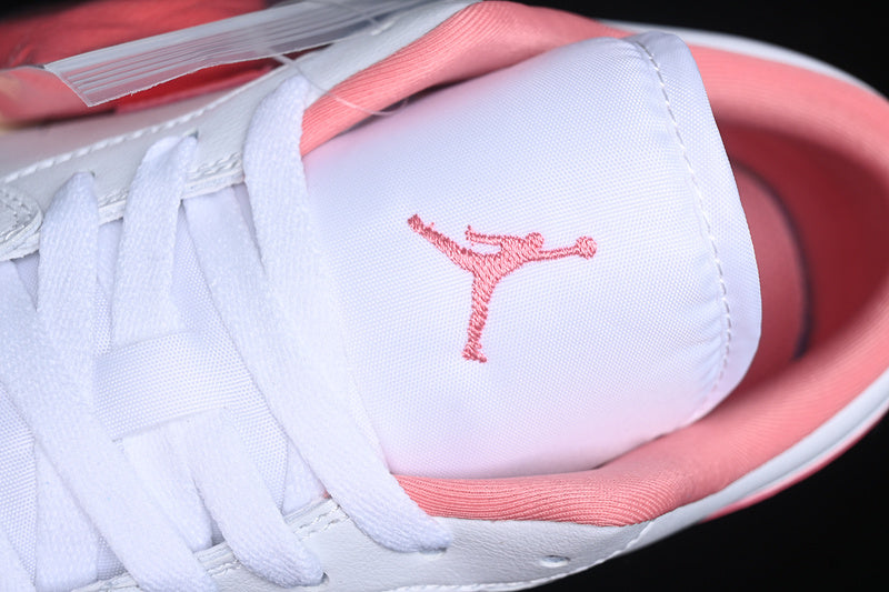 Nike Air Jordan 1 Low Sail Pink Sole White Sneakers