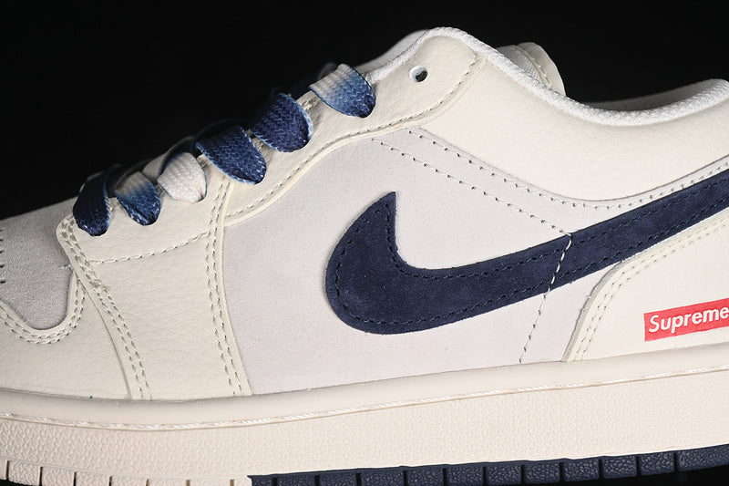 Nike Air Jordan 1 Low Supreme Blue White Sneakers