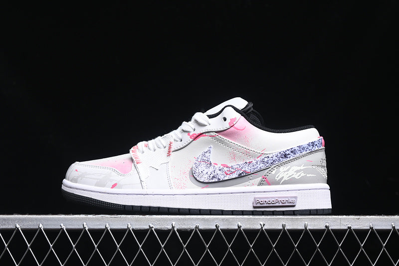 Nike Air Jordan 1 Low Black Sole Blue Pink White Sneakers