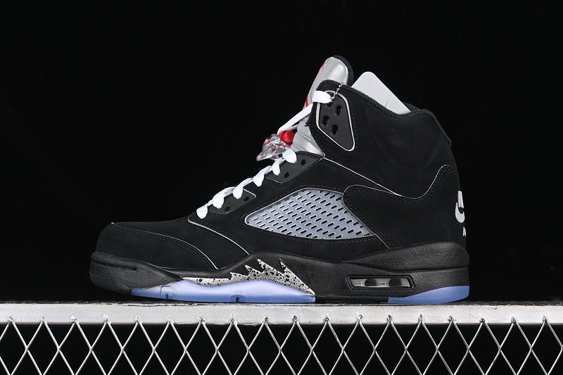 Nike Air Jordan 5 Retro Metallic Silver Black Sneakers
