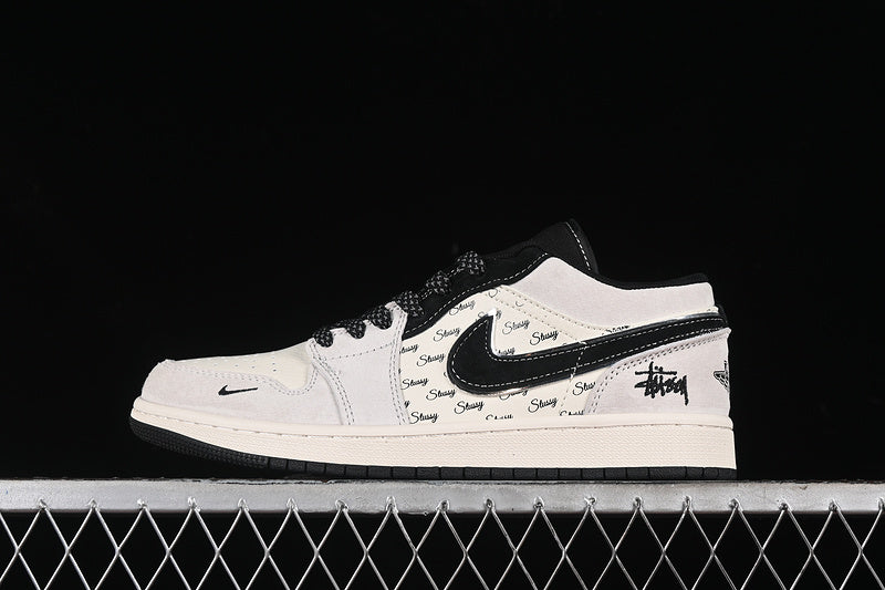 Nike Air Jordan 1 Low Black White Light Grey Sneakers