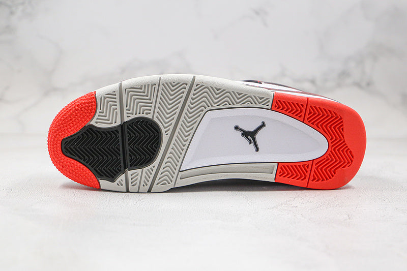 Nike Air Jordan 4 Retro Red Hot Lava White Sneakers