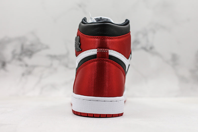 Nike Air Jordan 1 Retro High Satin Red White Black Sneakers
