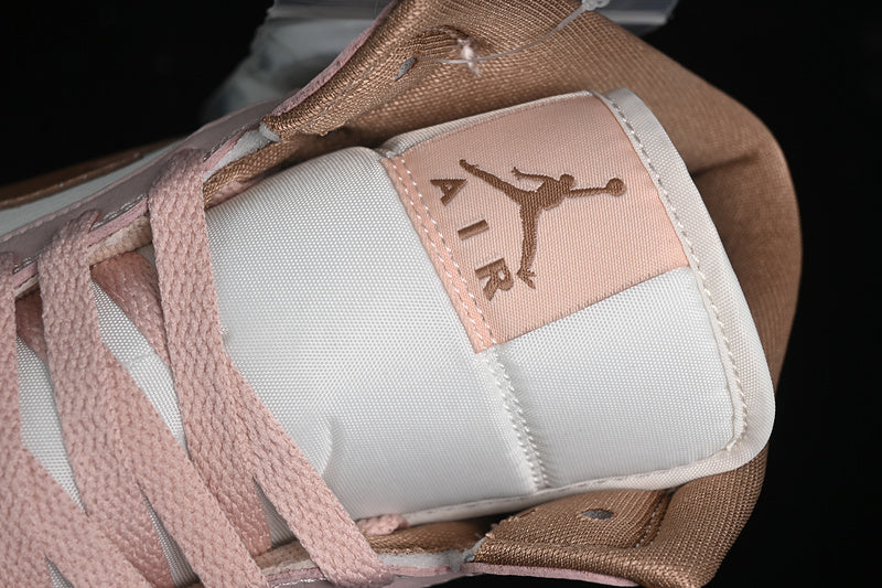 Nike Air Jordan 1 Mid Oxford Sail Archaeo Brown White Pink Sneakers