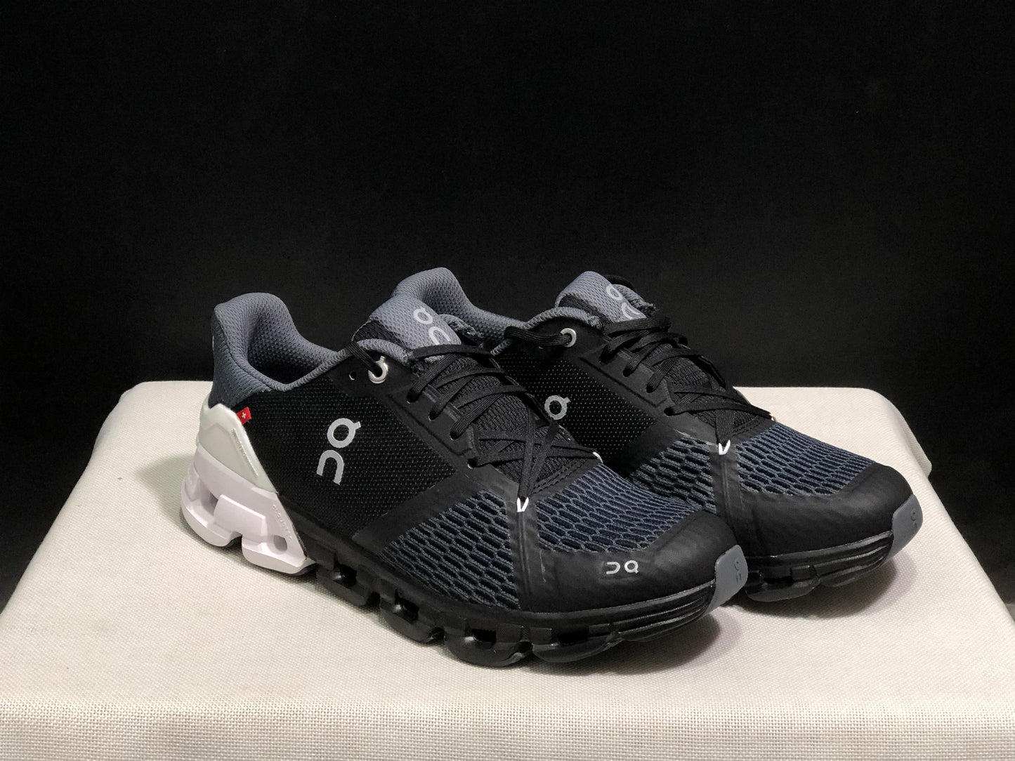 On Running Cloudflyer Black/White Shock-Absorbing Running Shoes