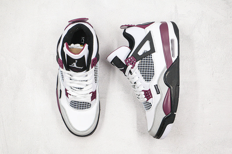Nike Air Jordan 4 Retro x Paris Saint-Germain Bordeaux 2020 White Purple Sneakers