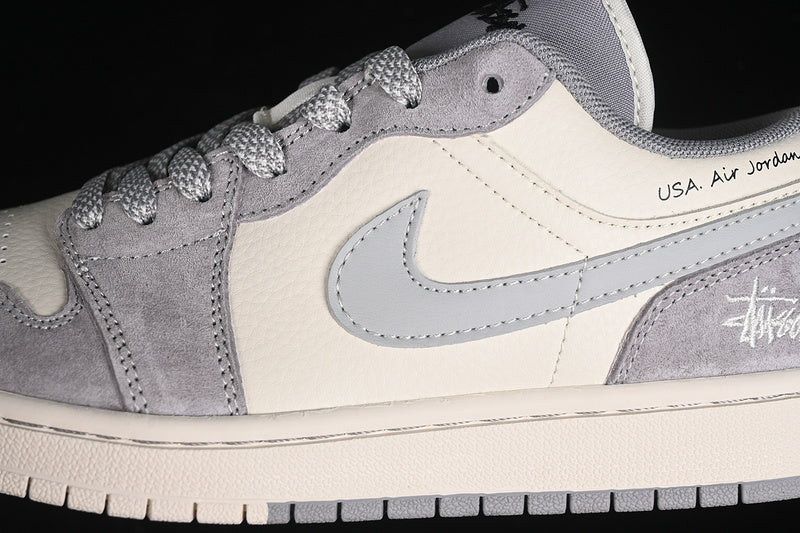 Nike Air Jordan 1 Low Grey White Sneakers