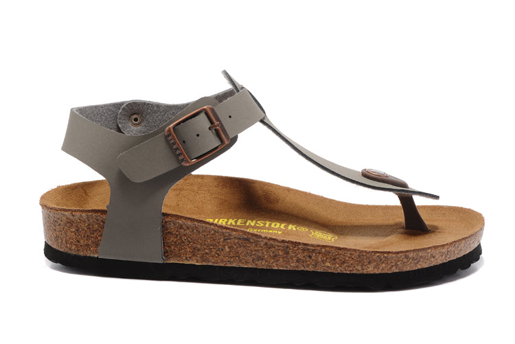 Birkenstock Gizeh Grey Scrub Birko-Flor Thong Sandal