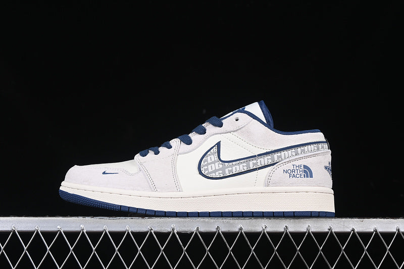 Nike Air Jordan 1 Low White Grey Blue Sneakers