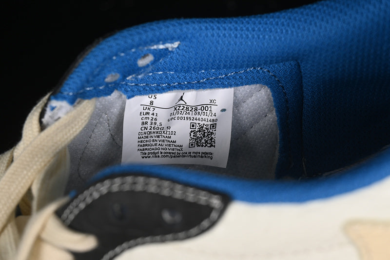 Nike Air Jordan 1 Low BAPE Travis Scott Fragment Design Blue Beige White Black Sneakers