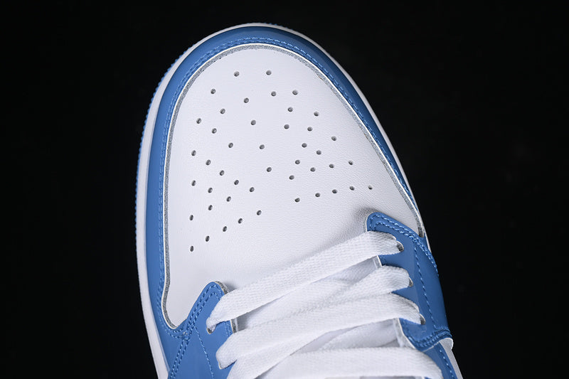 Nike Air Jordan 1 Low White Patent Leather Sky Blue Sneakers