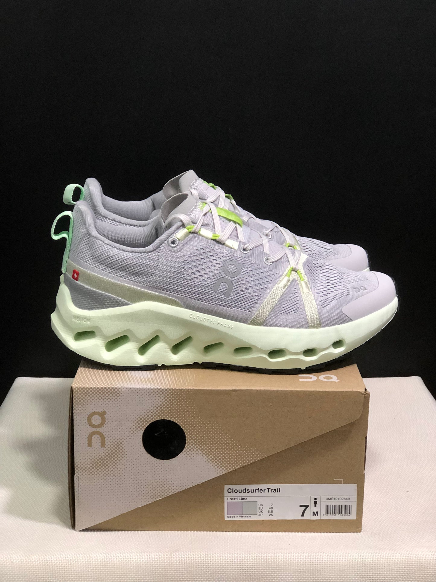 On Running Cloudsurfer Trail Waterproof Comfortable And Breathable Running Shoes Frost/Lima