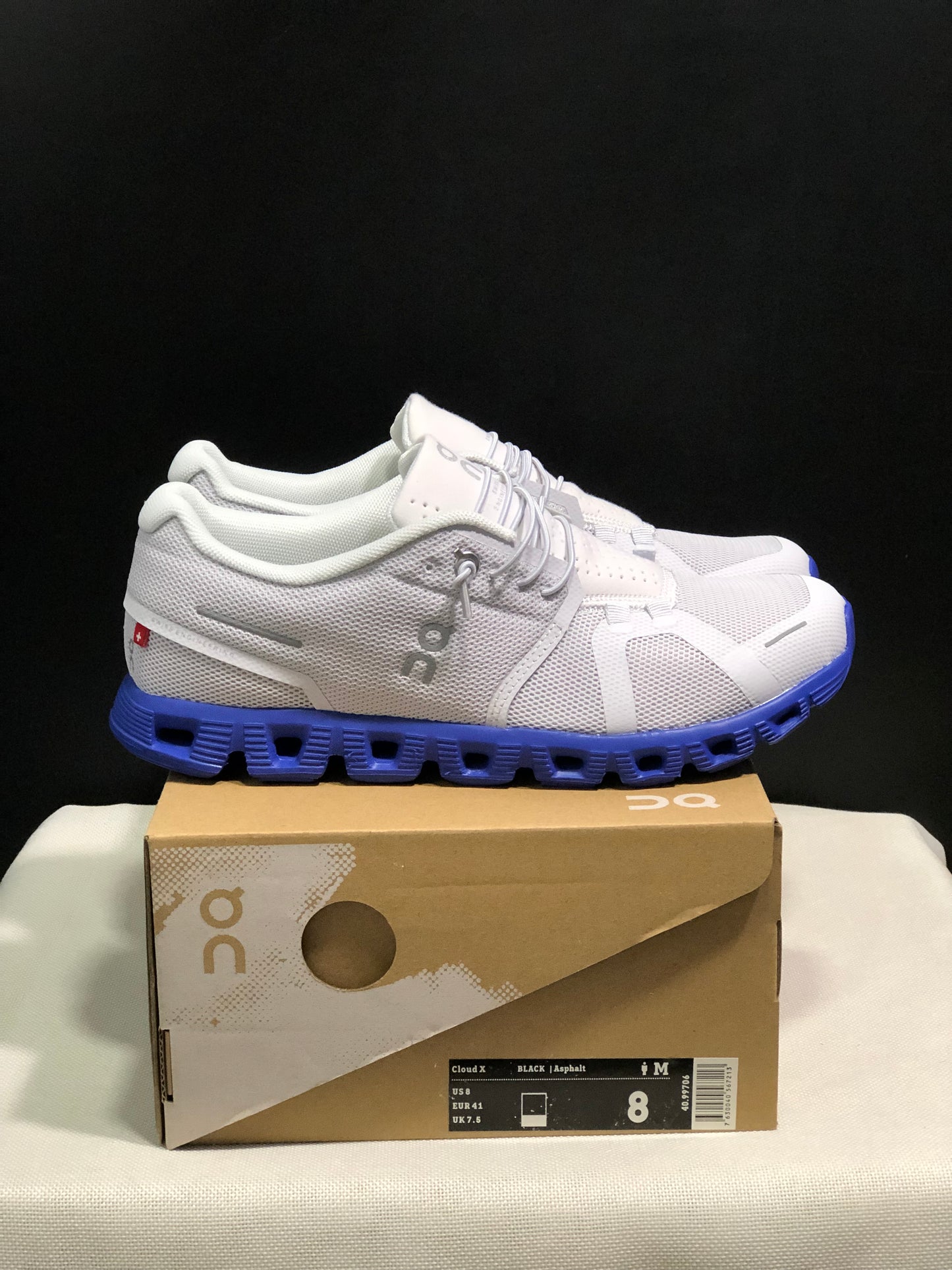 On Running Cloud 5 Lightweight Running Shoes Misty White/Indigo Blue