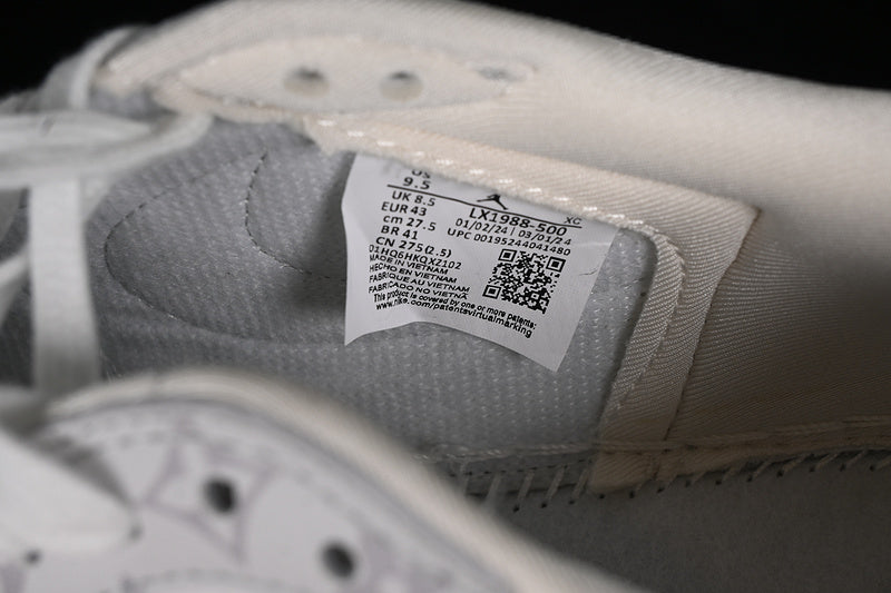 Nike Air Jordan 1 Low OG SP Travis Scott Fragment Design LV Grey Printing White Sneakers