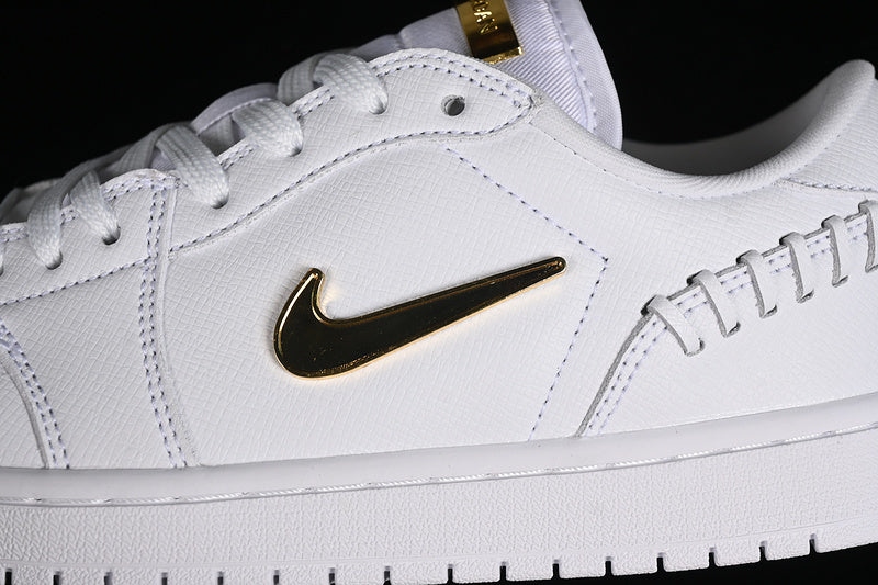 Nike Air Jordan 1 Low Method Of Make Metallic Gold White Sneakers