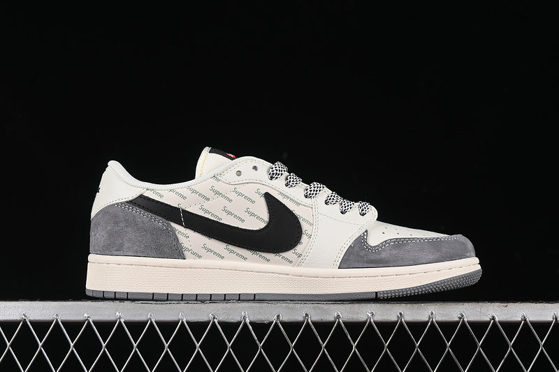 Travis Scott Fragment Design Nike Air Jordan 1 Low OG SP Black Grey White Casual Sports Shoes