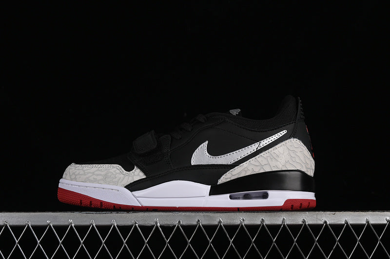 Nike Air Jordan Legacy 312 Low Black Gym Cement Grey Red Sole Sneakers