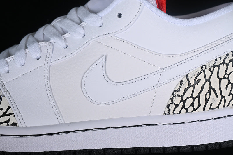 Nike Air Jordan 1 Low Black Sole Red Cement Grey White Sneakers