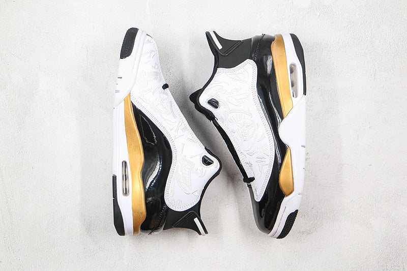 Nike Jordan Dub Zero Black White Metallic Gold Sneakers