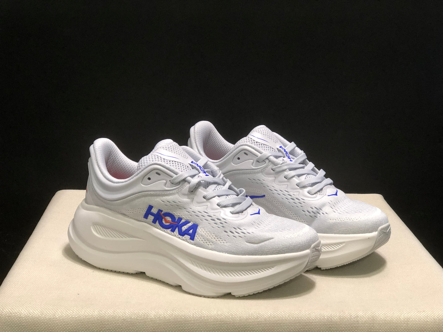 Hoka One One Bondi 9 White Comfortable Low-top Running Shoes Sneakers