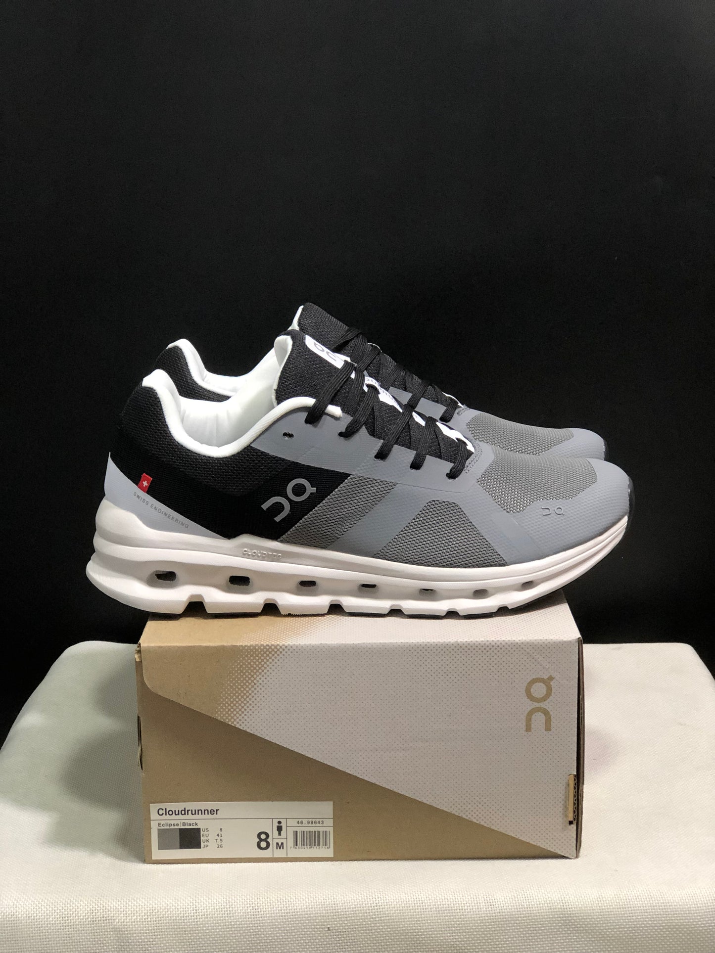 On Running Cloudrunner Anti-Slip Sports Running Shoes Eclipse/Black