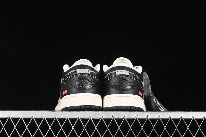 Nike Air Jordan 1 Low Supreme Black Grey Sneakers