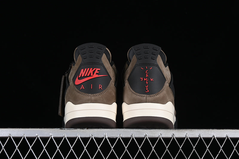 Nike Air Jordan 4 Retro White Black Brown Sneakers
