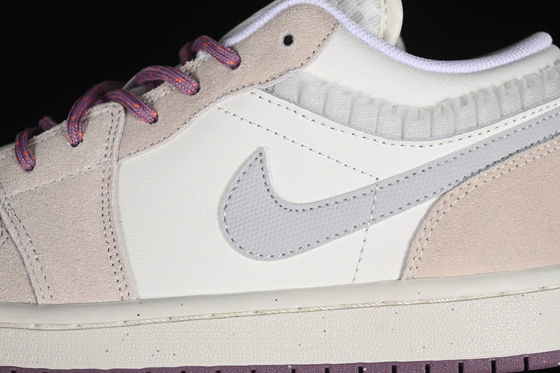 Nike Air Jordan 1 Low Purple sole White Pastel Grey Sneakers