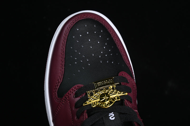 Nike Air Jordan 1 Low Black White Dark Beetroot Red Sneakers