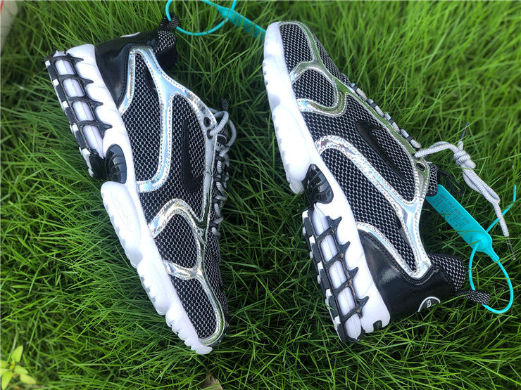 Nike Air Zoom Spiridon Cage 2 Stussy Pure Platinum Black White Sneakers