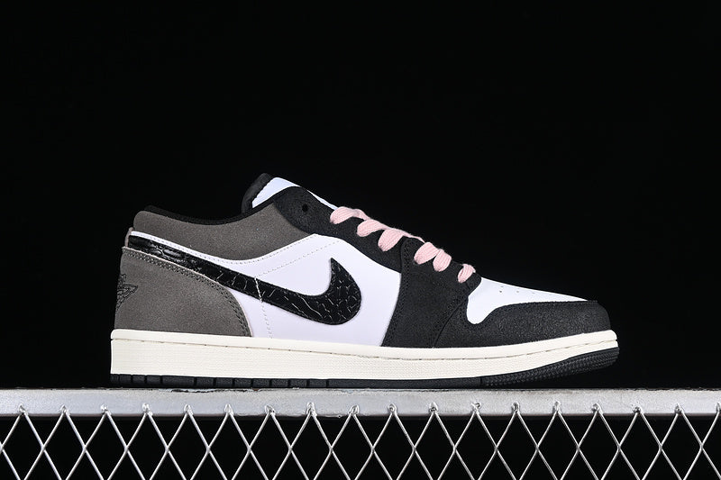 Nike Air Jordan 1 Low Black White Grey Pink Sneakers