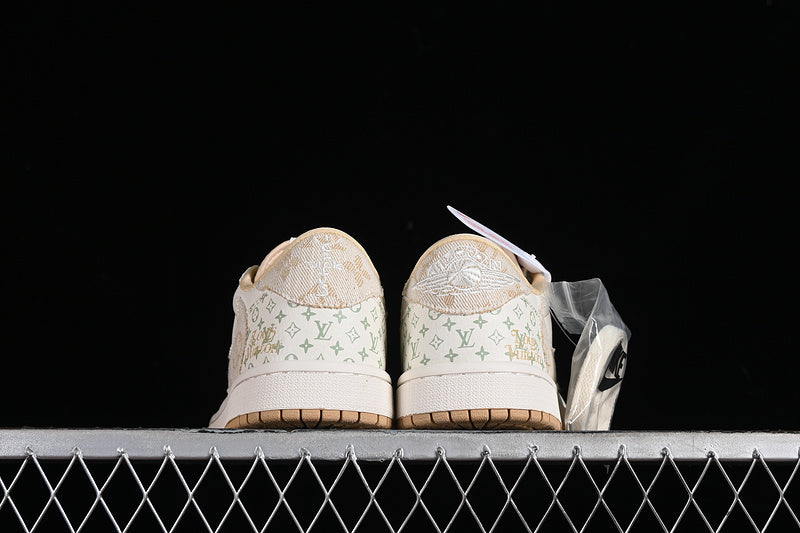 Nike Air Jordan 1 Low LV Travis Scott Fragment Design Grey Gold Sneakers