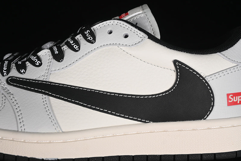 Nike Air Jordan 1 Low Supreme Travis Scott Fragment Design OG SP Black White Grey Sneakers
