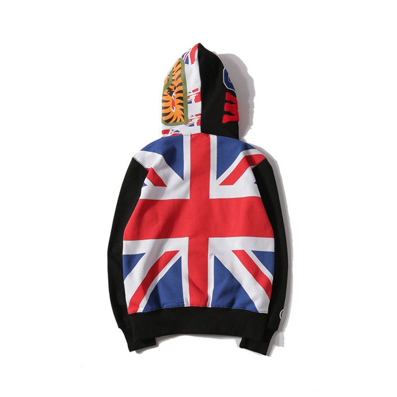 A Bathing Ape BAPE Shark Head English Union Jack Hoodie