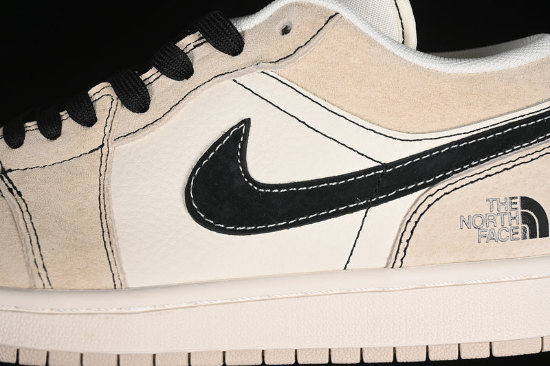 Nike Air Jordan 1 Low Black White Khaki Sneakers