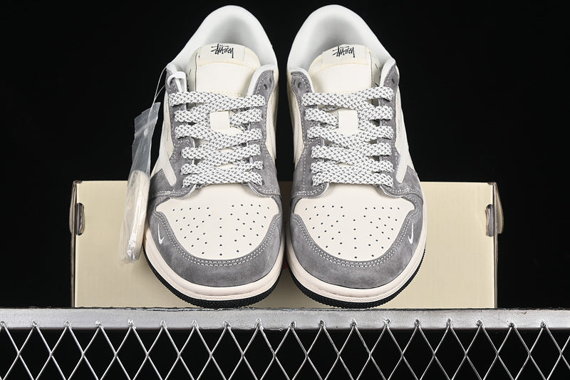 Travis Scott Fragment Design Nike Air Jordan 1 Low OG SP Light Grey White Sneakers