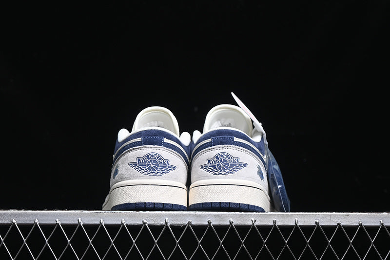 Nike Air Jordan 1 Low Navy Sole Grey White Sneakers