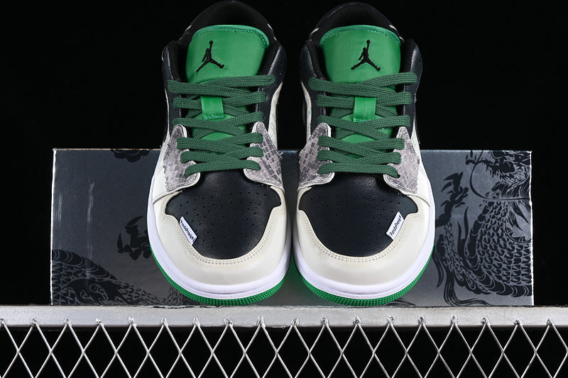 Nike Air Jordan 1 Low Cny Black Lucky Green White Sneakers