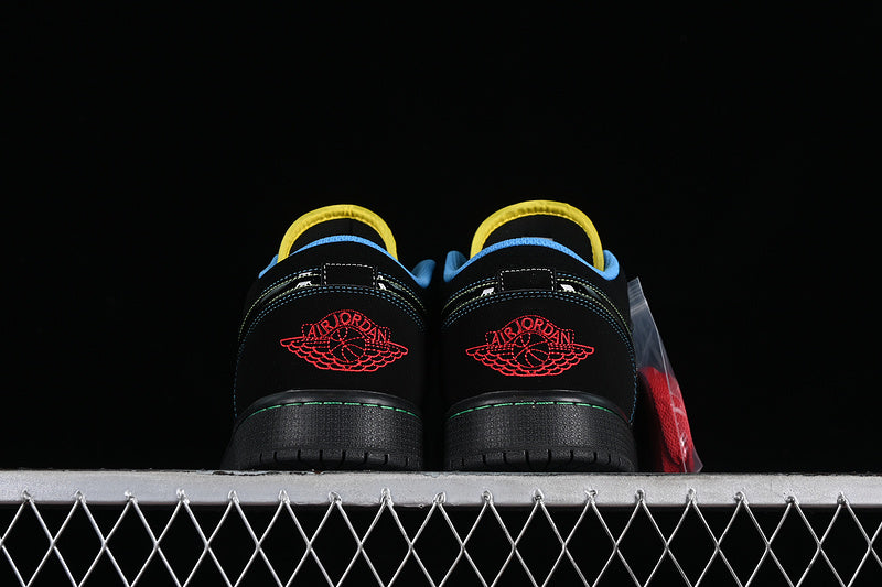 Nike Air Jordan 1 Low Yellow Blue Black Sneakers