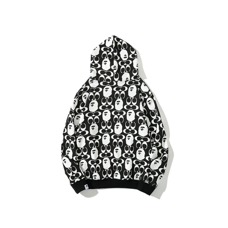 A Bathing Ape BAPE x COACH Co-Branded Hoodie Black And White