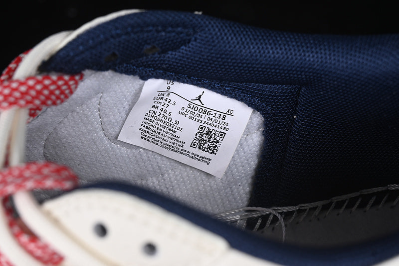 Travis Scott Fragment Design Nike Air Jordan 1 Low OG SP Red White Sneakers