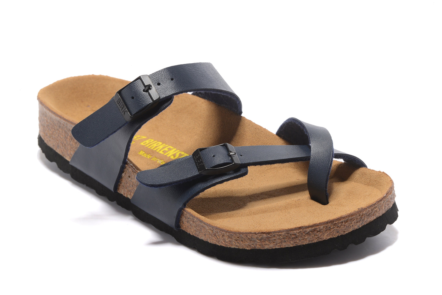 Birkenstock Dark Blue Comfort Toe-Loop Leather Sandals
