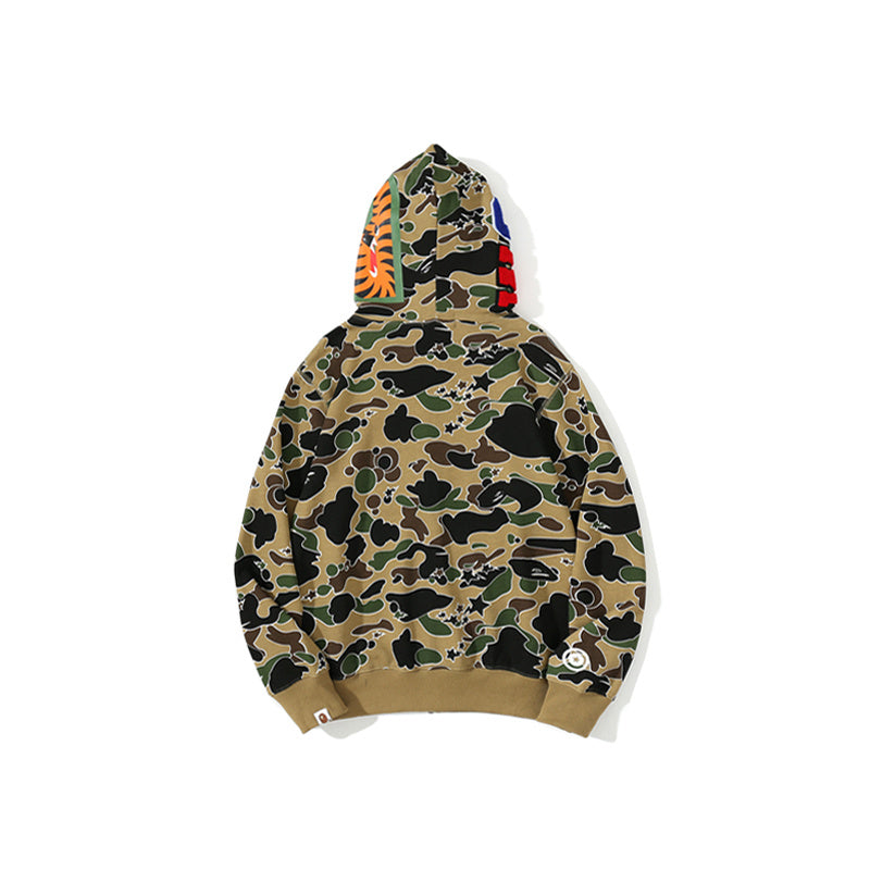A Bathing Ape BAPE Shark Head STA Star Camo Hoodie Yellow